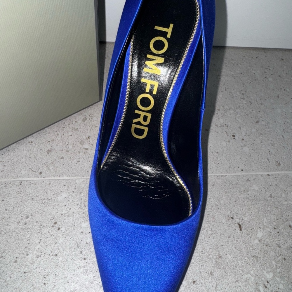 Tom Ford Satin Blue Women's Heels 105mm - Picture 7 of 9